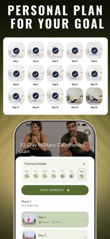 App Store screenshot showing the personal workout calendar
